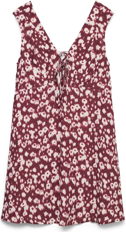 Vmsommer - Korte Jurk - Bloemenprints - Mouwloos - V-Hals