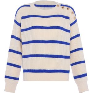 faina Trui  blauw / wolwit