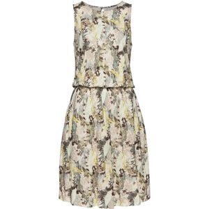 Jerseyjurken - Crème-citroen - Katoen - Zomerjurk met Zakken