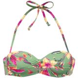 Look - Gedessineerd Bikinitopje - Salie/Pink - Gewatteerde Cups