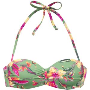Look - Gedessineerd Bikinitopje - Salie/Pink - Gewatteerde Cups