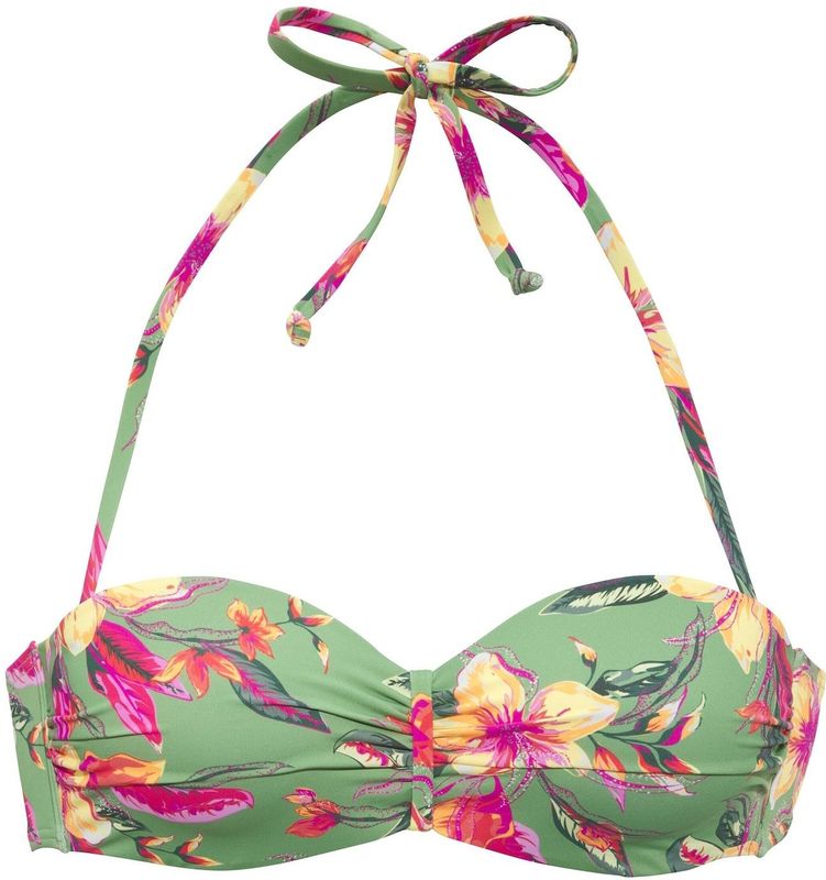 Look - Gedessineerd Bikinitopje - Salie/Pink - Gewatteerde Cups
