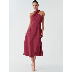 BWLDR Jurk 'ALORA COTTON MIDI'  rood