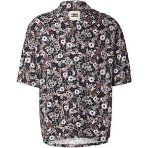 ABOJ ADEJ Overhemd 'Lishan'  donkeroranje / zwart / natuurwit