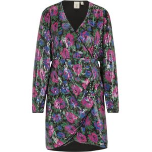 YAS Petite Jurk 'LIVO'  blauw / groen / pink / zwart