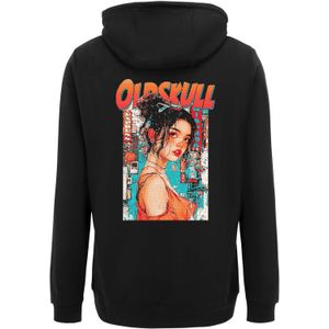 Oldskull Sweatshirt 'Retro Pixel Lady Logo Graphic'  zwart