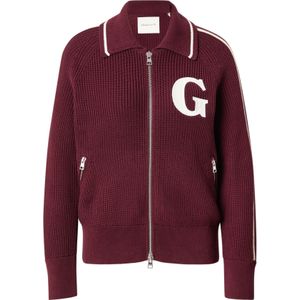 GANT Gebreid vest  wijnrood / wit