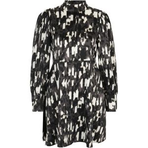 Vero Moda Petite Jurk 'MERLE'  donkergrijs / zwart / wit