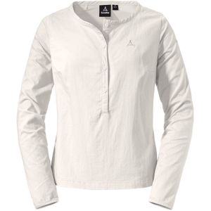 Blouse - Wit - Katoen - Ronde Hals - Lange Mouwen - Relaxed Fit