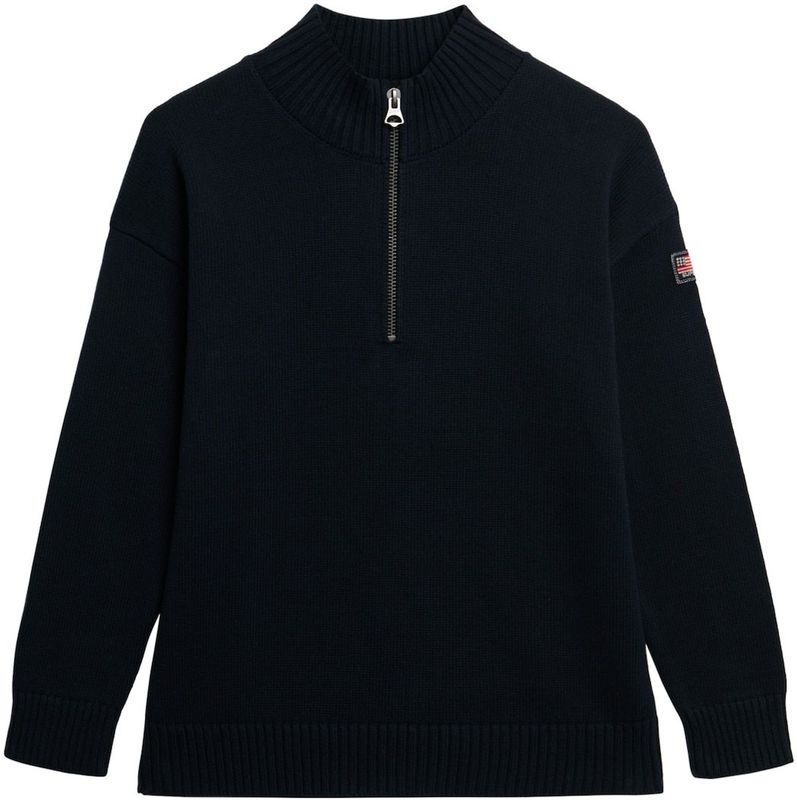 Superdry - Slouchy Knitted Half Zip - Trui - Losse Pasvorm