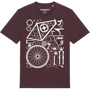 Watapparel Shirt ' Fahrradteile '  donkerrood / wit