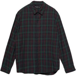Pull&Bear Overhemd  groen / donkergroen / rood