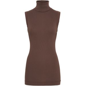 Seamless Basic Top 'Fleur'  chocoladebruin