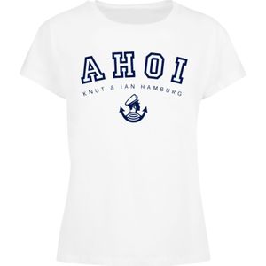 F4NT4STIC Shirt 'Ahoi Knut & Jan Hamburg'  donkerblauw / wit
