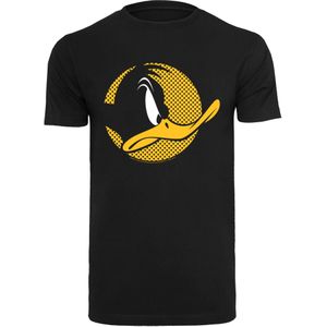 F4NT4STIC Shirt 'Looney Tunes Daffy Duck Dotted Profile -BLK'  geel / zwart / wit