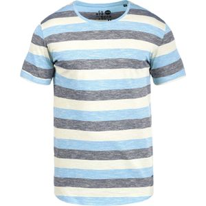 !Solid Shirt 'Thicco'  blauw / lichtgeel / grijs