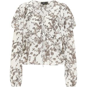 faina Blouse  donkerbeige / bruin / zwart / wit