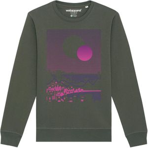 Watapparel Sweatshirt ' Sun and Moon Skyline '  olijfgroen / gemengde kleuren