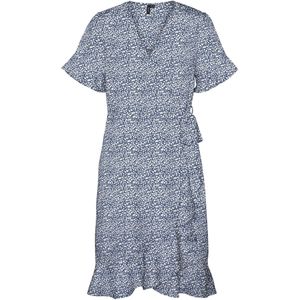 VERO MODA Jurk 'HENNA'  smoky blue / offwhite