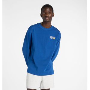 new balance Shirt  blauw / citroen / wit