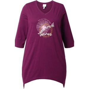 Ulla Popken Shirt  bessen / wit gemêleerd