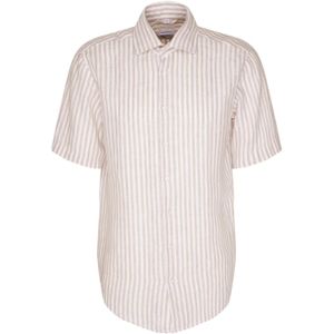 Seidensticker - Businessoverhemd - Zand - Regular - Korte Mouwen - Kentkraag