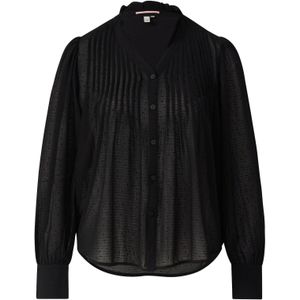 QS - Blouse - Zwart - Klassieke Blouse - Lange Mouw - Effen