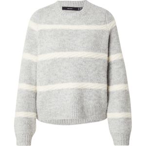VERO MODA Trui 'VMZADA'  grijs gemêleerd / wit