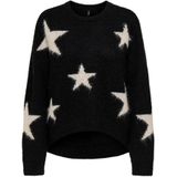 Only - ONLAZU LS STAR O-NECK KNT - Gebreide Trui - Zwart