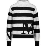 monari - Trui - Zwart/Wit - Gestreept - Lange Mouw