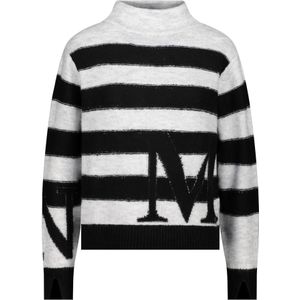 monari - Trui - Zwart/Wit - Gestreept - Lange Mouw