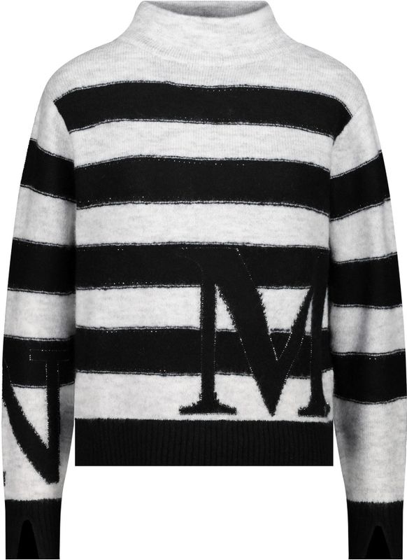 monari - Trui - Zwart/Wit - Gestreept - Lange Mouw
