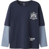 NAME IT Shirt 'NKMVARTO'  navy / smoky blue / wit