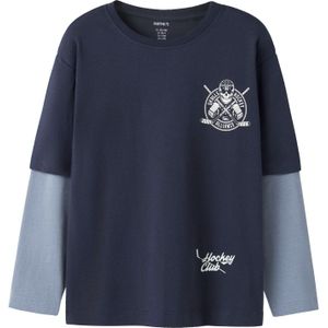 NAME IT Shirt 'NKMVARTO'  navy / smoky blue / wit