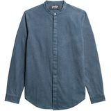 Superdry - Merchant Indigo Grandad - Overhemd - Lange Mouwen - Biologisch Katoen