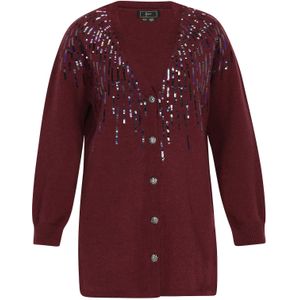 faina Gebreid vest  cyclaam / donkerlila