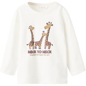 MANGO KIDS Shirt 'Jirafam'  roestbruin / curry / zwart / offwhite