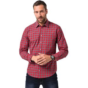 JP1880 Overhemd  donkerblauw / robijnrood / wolwit