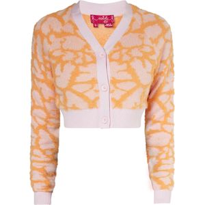 swirly Gebreid vest  lichtoranje / rosa