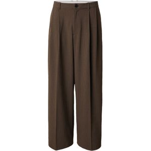 WEEKDAY Bandplooibroek 'Nate'  lichtbruin / donkerbruin