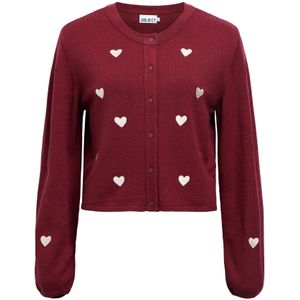 OBJECT Gebreid vest 'OBJTHESS'  bruin / lila / wit