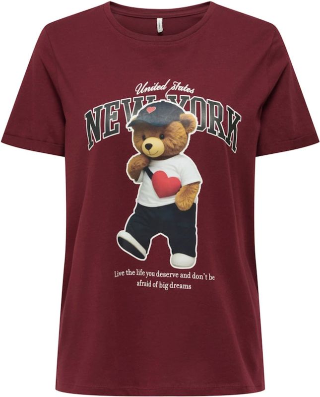 ONLY GIRLS Shirt 'KOGLINA'  karamel / grenadine / zwart / wit