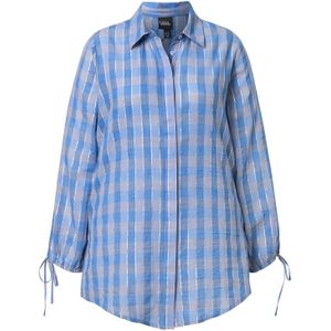 Ulla Popken Blouse  royal blue/koningsblauw / lichtgrijs