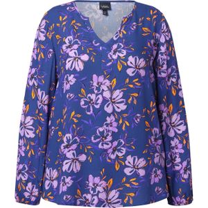 Ulla Popken Blouse 'Aline'  donkerblauw / lila / lavendel / oranje