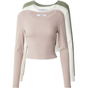 ABOUT YOU Shirt 'Loretta'  beige / groen / wit