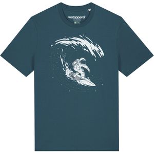Watapparel Shirt ' Surfing Spaceman '  petrol / wit
