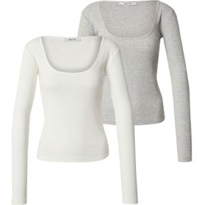 ABOUT YOU Shirt 'Liane'  grijs gemêleerd / wit