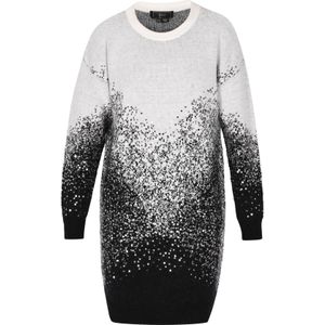 faina Gebreide jurk  zwart / zilver / wit