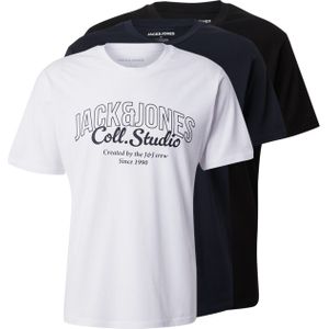 JACK & JONES Shirt 'JJMAKOTO'  nachtblauw / zwart / wit