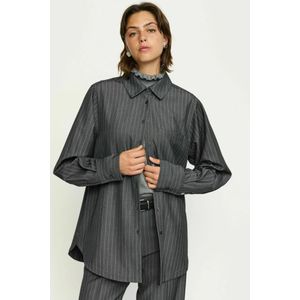 Soft Rebels Blouse 'Briana'  donkergrijs / wit